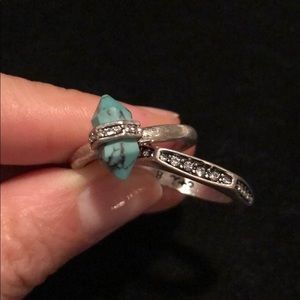 Chloe + Isabel Turquoise and Black Diamond Ring